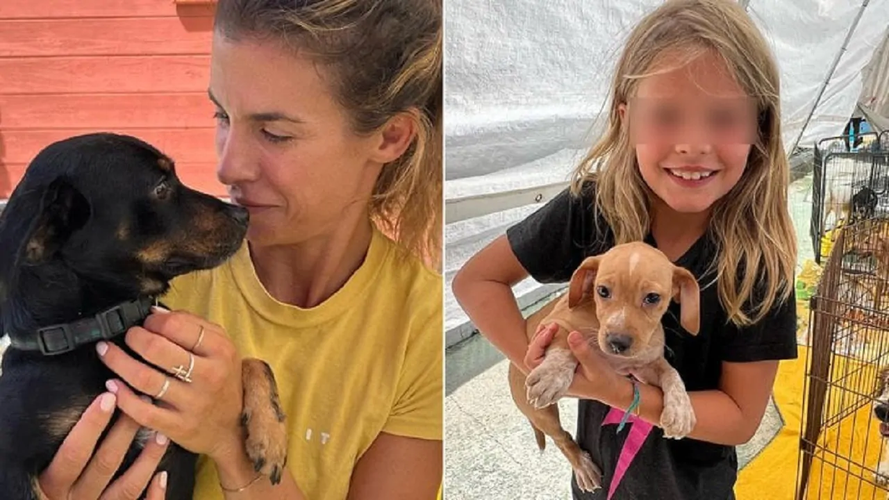 Elisabetta Canalis e la figlia Skyler adottato due cagnolini bellissimi da un canile